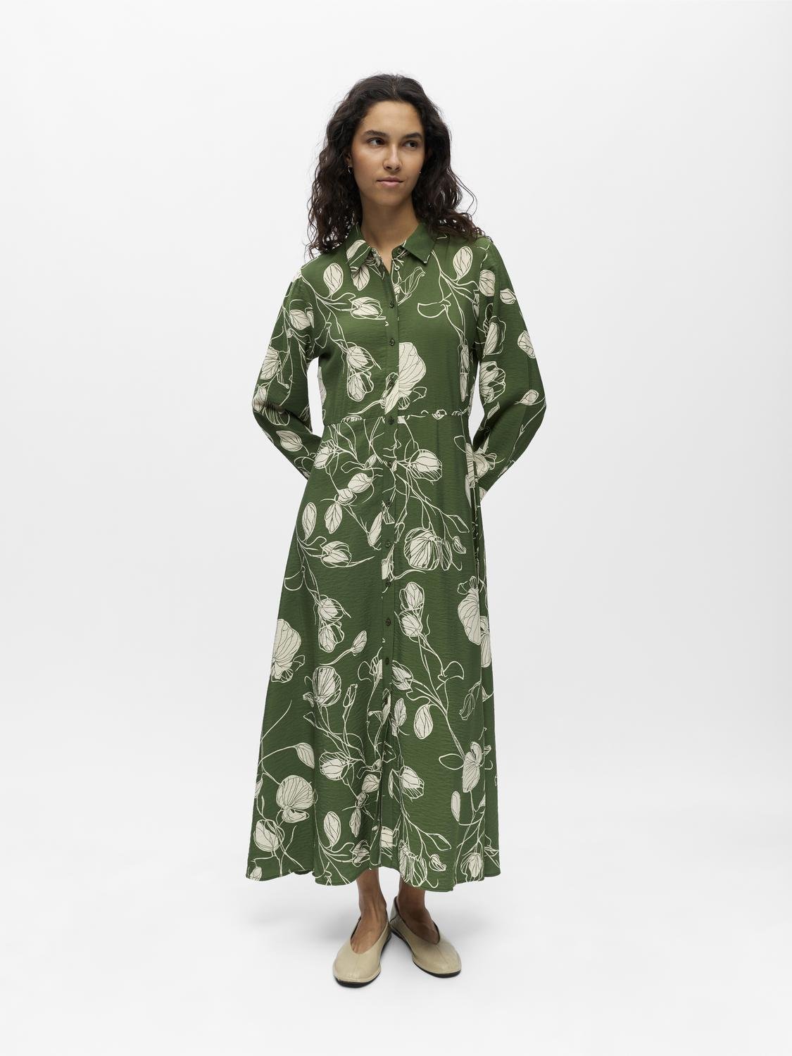 OBJJACIRA Long Dress - Bronze Green - VERO MODA & VILA Bergvik